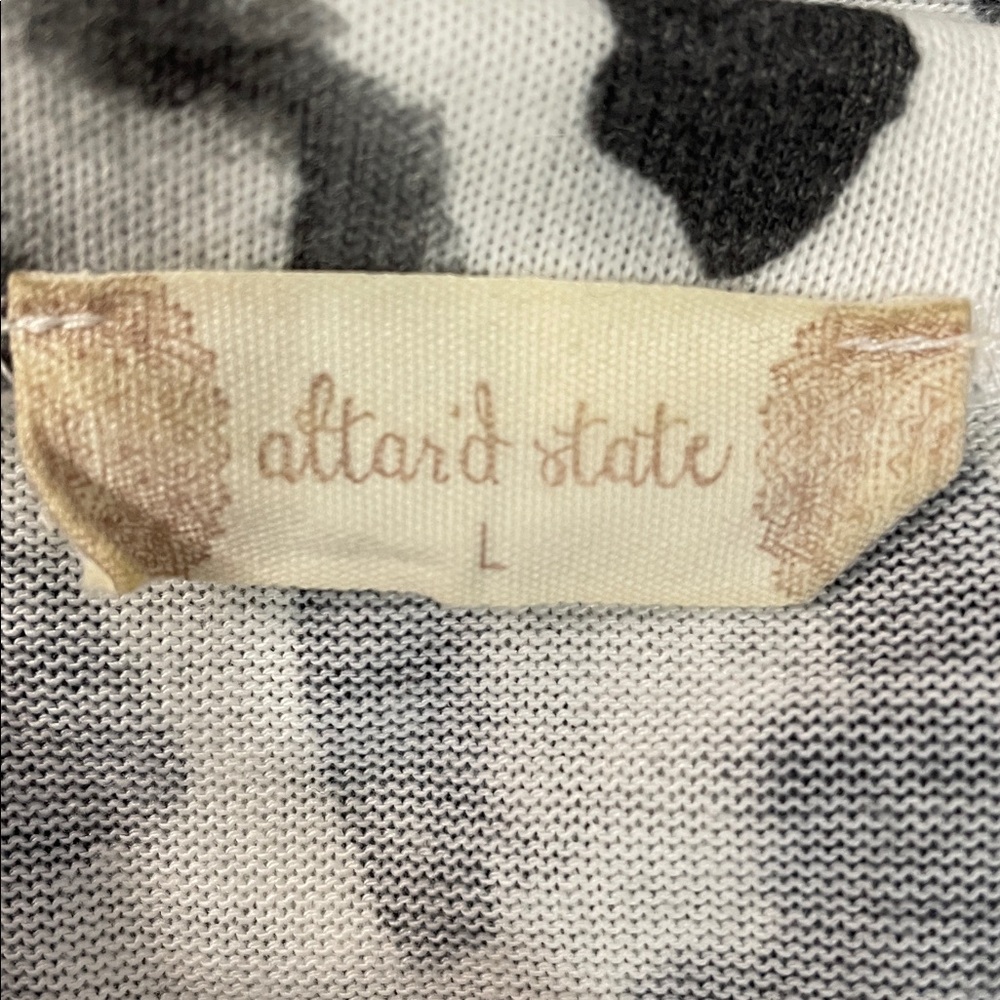 Altar'd State Black and White Leopard Print V-Neck Tee - Picture 4 of 5